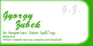 gyorgy zubek business card